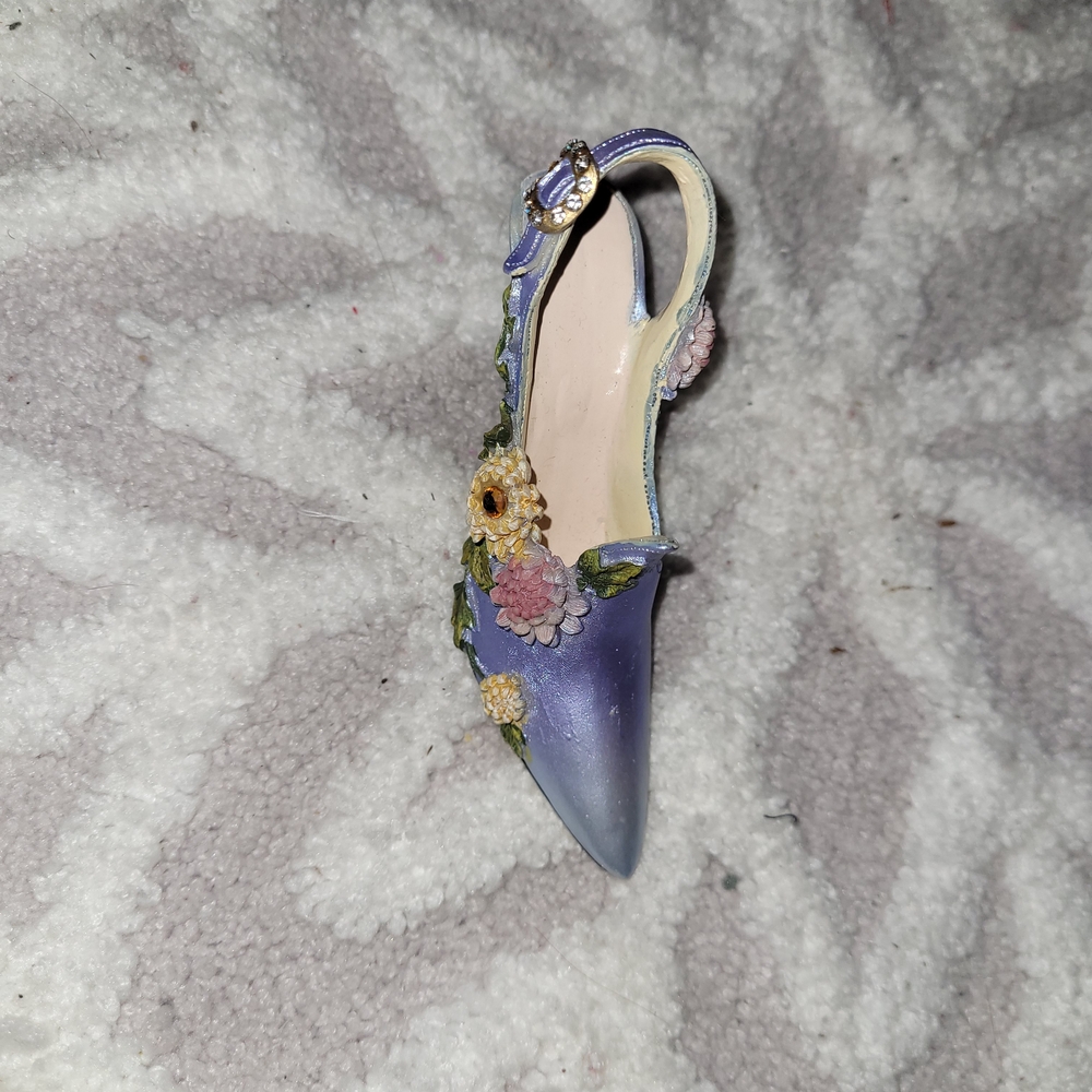 Floral Embellished Purple Mini Heel Just The Right Shoe 2000s - Picture 5 of 6